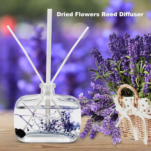 Reed Diffuser Set with Sticks, Daroma Aromatherapy Reed Diffuser with Dried Flowers and Essential Oil for Home Décor