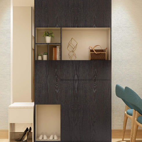 Homease Brown Black Wood Contact Paper, 24 x 196 in, Self-Adhesive Wallpaper for Furniture and Cabinets