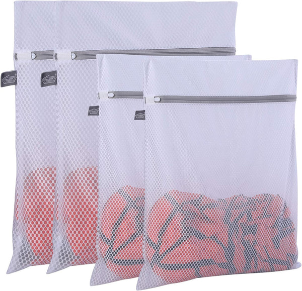 Kimmama Mesh Laundry Bags - Lingerie Wash Bag with Zipper, Net Washer Sack for Delicates, 2 PCS