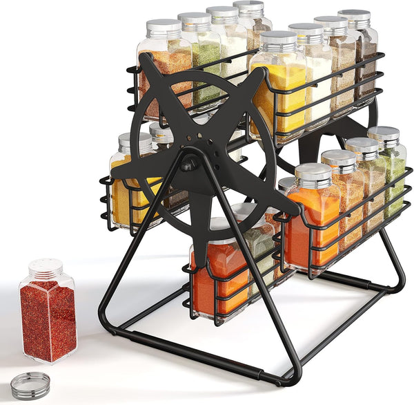 Rotating Spice Rack Organizer for Large Cabinets Kitchen Countertop with Thicken Spice
