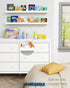 Set 4, Harwaya Scalloped Nursery Floating Shelves for Wall of White Kids Book Shelves Wall Mounted, Cloud Hanging