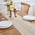 60 Inch Gemseek Boho Crochet Lace Table Runner, Bohemian Vintage Beige Cotton Table Runner for Kitchen Dining Coffee
