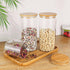 18 Oz Glass Jar with Lid, Clear Thickened Storage Container with Sealed Bamboo Lid for Coffee, Sugar, Spices
