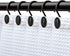 Shower Curtain Hooks, Set of 12, Black, Decorative, Zinc, Rust Resistant, Regular Size for Standard Shower Poles