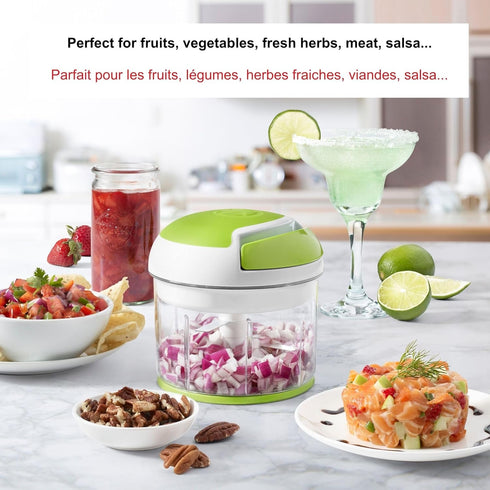 Starfrit Pull Chopper, Multi-Purpose Manual Food Processor with Three Blade System for Fruits, Vegetables, Meats