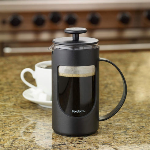 BonJour Ami-Matin Unbreakable French Press Coffee Maker, for Traveling, Camping, Everyday Use, 3-Cup/12.7 Ounce, Black by BonJour