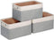 Kntiwiwo Large Linen Closet Organizer Bins, Set of 3, Decorative Storage Baskets for Home, 15" x 10" x 9.5", Grey