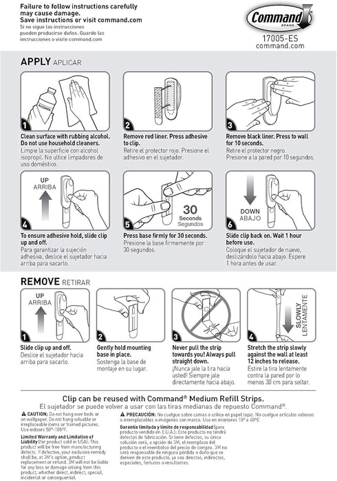 Command Spring Clip, 1 Clip, 2 Medium Strips