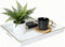 Zosenley Decorative Tray, Rectangular Plastic Tray with Handles, Modern Vanity Tray and