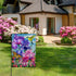 Welcome Spring Hummingbird Iris Garden Flag, Double Sided Purple Flower Bird Yellow Butterfly Outdoor Decor, 12x18