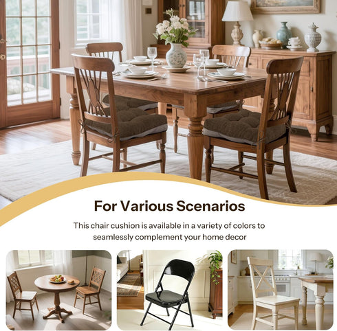 1 Pack 16" 16" 4" Kitchen Chair Cushions Tufted Dining Chair Cushions with Non Slip Backing and Ties Indoor Comfortable