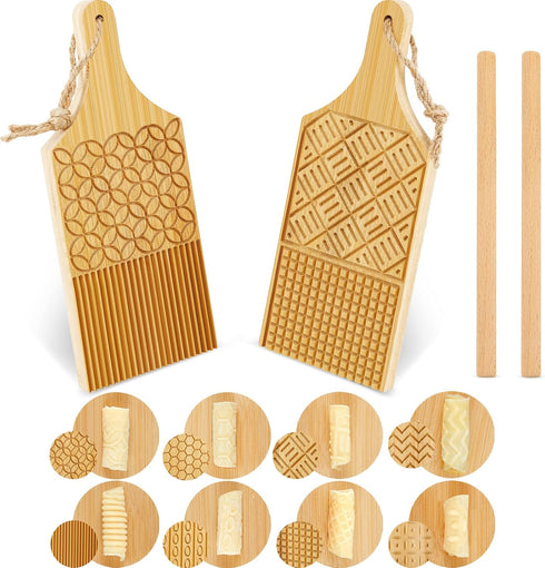 4 Pieces Wood Gnocchi Pasta Board Gnocchi Paddle Maker Garganelli Pasta Board