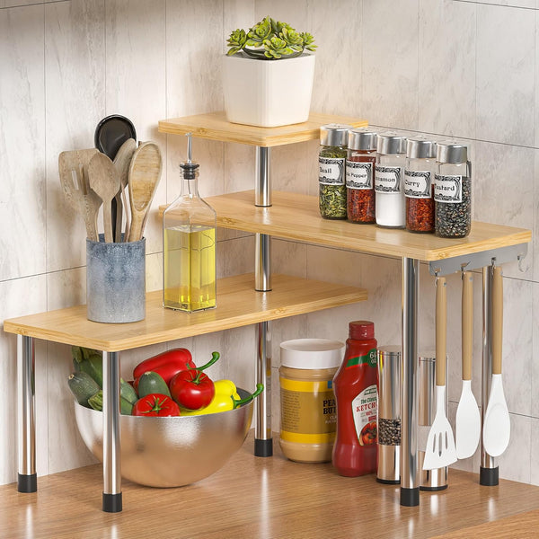ZHWS Kitchen Countertop Organizer Spice Rack for Salt, Bathroom Counter Organizer Over