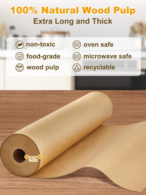 SMARTAKE Parchment Paper Roll for Baking, 15 in x 242 ft, Non-Stick Heavy Duty Extra Long Baking Paper