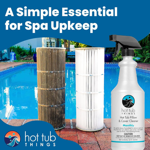 Hot Tub Things Hot Tub Pillow & Cover Cleaner - All-Purpose Cleaner, Alcohol-Free, Foam-Free formula, Removes Lifts