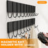 Magnetic Key Holder for Fridge with 10 Hooks, Strong Magnetic Utensil Holder for Wall, Kitchen Organizer
