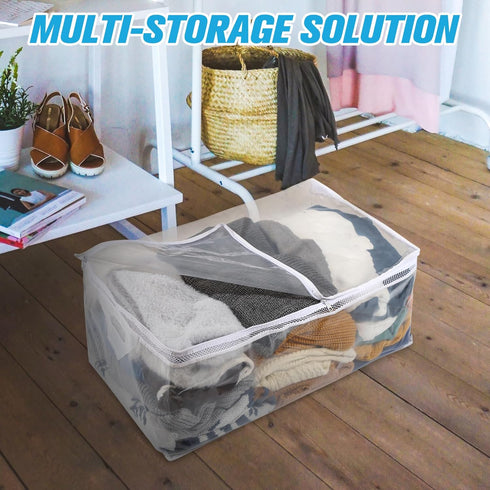 HIBAG 20 Gallon Large Storage Bag for Clothes, Zipper Clothing Organizer with Reinforced Handles