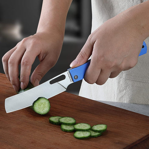 Folding Chef Knife 4.8" Utility Knife with Sharp 440A Stainless Steel Blade and G10 Handle for Outdoor Camping Cooking