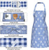 Adjustable Bib Kitchen Cooking Apron for Women/Men, 100% Cotton Gingham Check for Restaurant Cafe Shop