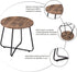 17.7 inch VECELO Small Round Outdoor Side Table,Patio End Table,Waterproof Wood Table with Weather Resistant Steel