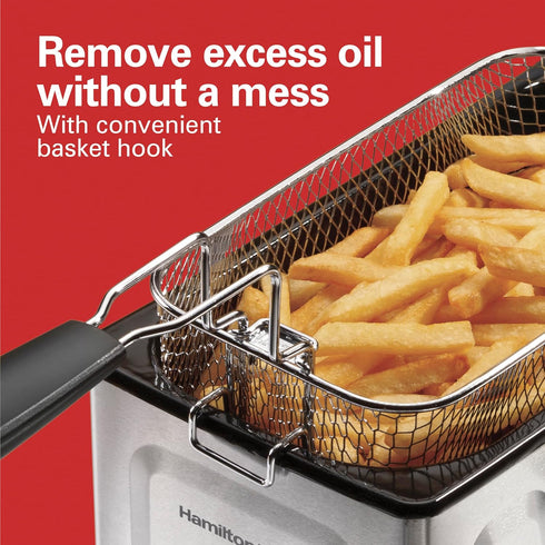 Hamilton Beach Professional Style Electric Deep Fryer, 1500 Watts, 3 Liters, Stainless Steel