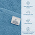 DAN RIVER 100% Cotton Washcloths, 24 Pack, Quick Dry Essential Towels for Bathroom, 12X12 in, Blue