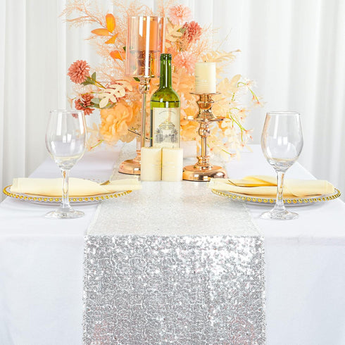 12 90-Inch-Color,Shimmer (12x90 Inch, ShinyBeauty Sequin Tassel Table Runner, by Dining Table Runners Sequined Hotel