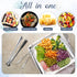 4 Set 9" Baderke Chilled Serving Tray for Parties with Compartments Ice Chilled Party Platter Charcuterie Serving Board