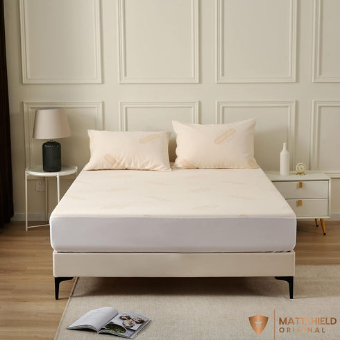 Deluxe Waterproof Organic Mattress Protector Twin - Certified Organic Cotton, Breathable Mattress Pad Cover