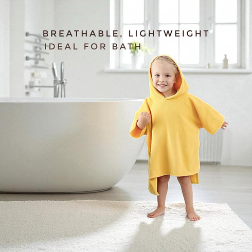 2-3T 100% 2-3T) Hooded Poncho Towel - Organic Cotton, Absorbent & Lightweight for Toddler Boy & Girl, Bath, Pool