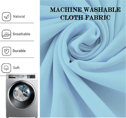 34x34 inch Baby Blue Fitted Tablecloth with Elastic for Square Folding Tables Washable Stretchy Spandex Card Table