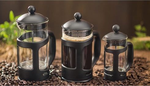 Ovente French Press Coffee, Tea and Espresso Maker, Heat Resistant Borosilicate Glass with 4 Filter Stainless-Steel