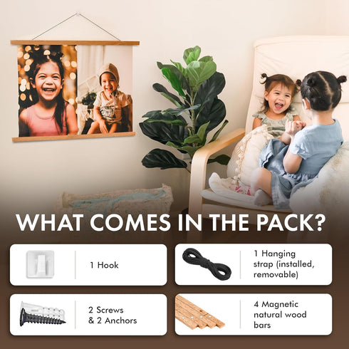 Magnetic Poster Hanger 24” Frame with Strong Magnets, Complete Hanging Kit for Posters, Art, Fits Various Sizes