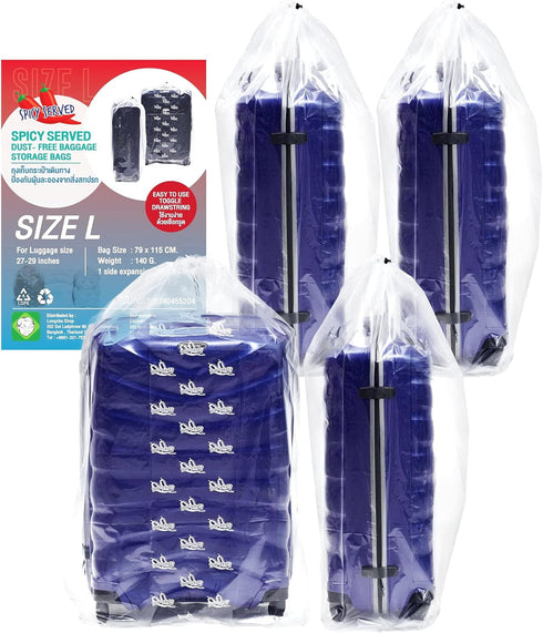 4 Pieces Dust Cover Big Plastic Drawstring Bags, Multi-Purpose for Storage and Organizing