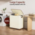 160L 3 3 LAMU Laundry Basket with Wheels, Rolling Laundry hamper with Lid and Removable Laundry Bag, Beige Large