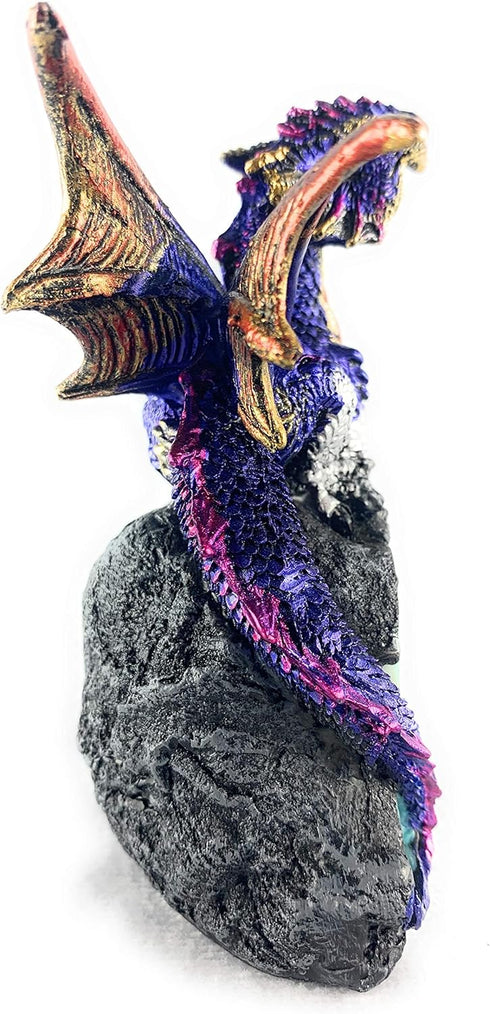 Ain’t It Nice Dragon Statue - Sparkling Medieval Collectible Fantasy Figurine Décor, Blue 3(L) X 1.5(W) X 4(H) inches