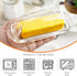 7 Inches Countertop 1 Glass Butter Dish with Lid for - Crystal Glass Butter Keeper Elegant Clear Butter Holder Tray