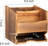 yarlung Wooden Utensil Caddy Flatware Holder, 5 Compartment Kitchen Sliverware Organizer Napkin Holder for Party, Dining Table, Restaurant or Outdoor