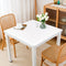 eeivs White Square Fitted Tablecloth Spandex Stretchable End Tables Cover with Elastic