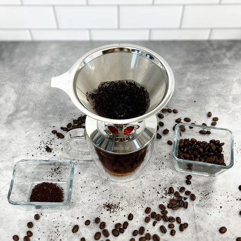 Stainless Steel Coffee Dripper, Pour Over Coffee Maker for Slow Brewing at Home, 1-4 Cup Capacity