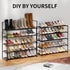 Organizer,5 20-25 Metal Shoe Tiers Shoe Storage Shoe Rack with Hooks,Fit Pairs,Adjustable Shoe Shelf