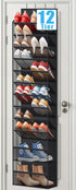 Soarine 12 Tier Over the Door Shoe Organizer for Closet, Holds 24 Pairs