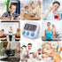 Weewooday 4 Pcs Magnetic Digital Timers - Multi Function Electronic Kitchen Timer with Loud Alarm for Cooking and Study