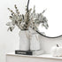 7 inch Vaseking Elegant White Petite Vase, Ceramic Modern Minimalism Geometric Texture Purse Vase with Hanging Rope