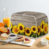 Sunflower Wood Board Toaster Cover, Quilted Polyester for Four Slice Dust Protection with Top Handle