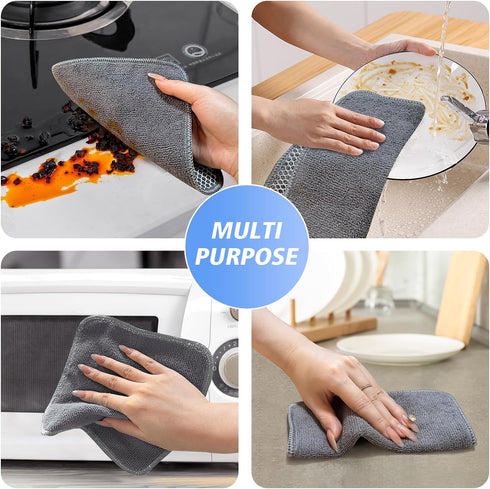 7inchx7inch 18 Pack) KinHwa Kitchen Washcloths for Dishes Absorbent Microfiber Dish Cloths Quick Dry Dish Rags