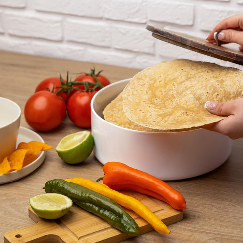 9 Inch, Tortillada - Tortilla Warmer Ceramic with Lid Bread Warmer, Pancake Warmer, Tortilla Holder with Lid
