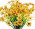 12 Bundles Artificial Flowers, UV Resistant Faux Plastic Plants for Garden Porch Window Box Decorating (Yellow)