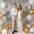 KatchOn XtraLarge Silver Backdrop Curtain - 3.2x8 Feet, Pack of 2 | Silver Streamers for Disco Party Decorations,