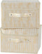 2PCS Gold Decorative Storage Boxes with Lid, Luxury Metallic Fabric Organizer Bins for Home Bedroom Closet Office